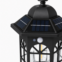 Lanterne murale solaire à détecteur de mouvement LED, petite, étanche, pour extérieur, véranda, jardin, style vintage, alimentée par batterie, pour entrée et patio