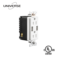   Prise murale double avec port USB, 15 ampères, 125 V, type A, 2 prises