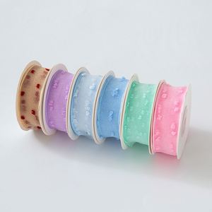 Nouveau ruban en polyester transparent à pois en polaire de 2,5 cm pour la confection de nœuds, chapeaux de paille, accessoires pour cheveux, coiffes, Saint-Valentin, mariage - Product Image 5
