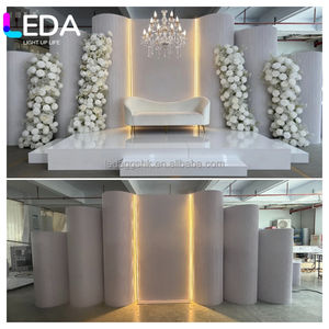 แท่นเสาโค้งสีขาวลายริ้ว LEDA Source Factory สำหรับงานแต่งงาน ฉากหลัง LED สำหรับงานแต่งงาน งานอีเว้นท์ และโรงแรม - Product Image 2