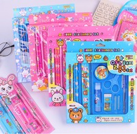 Ensemble de papeterie pour enfants boîte-cadeau fournitures d'apprentissage de l'école primaire papeterie scolaire ensemble de 8 pièces cadeaux ensemble pour enfants