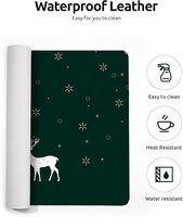 Tapis de bureau imperméable personnalisé avec motif de renne vert de Noël, taille et design personnalisés, grand tapis de souris pour jeux