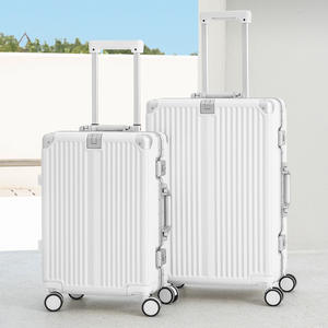 Maleta de Aluminio Yongsheng de 20 Pulgadas para Llevar a Bordo, Maleta de Viaje de 28 Pulgadas con Candado, Diseño de Rayas Blancas, para Viajes de Negocios - Product Image 4
