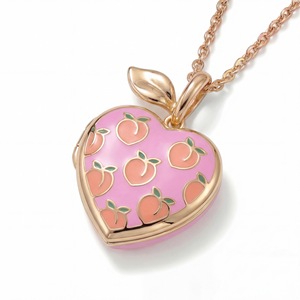New 14k Gold Plated Jewelry Waterproof <b>Copper</b> Dainty <b>Chain</b> Fruit Peach Pendant Necklace for Daily Wear - Product Image 6