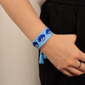 Bracelet à breloques de bohème américain européen fait à la main diamant taille Asscher créatif oeil du diable gland brodé forme papillon - Product Image 2