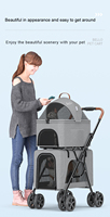 Poussette de voyage 4 roues Carreolas Para Perros Double Twin Dog Pet Stroller For Cats Dogs