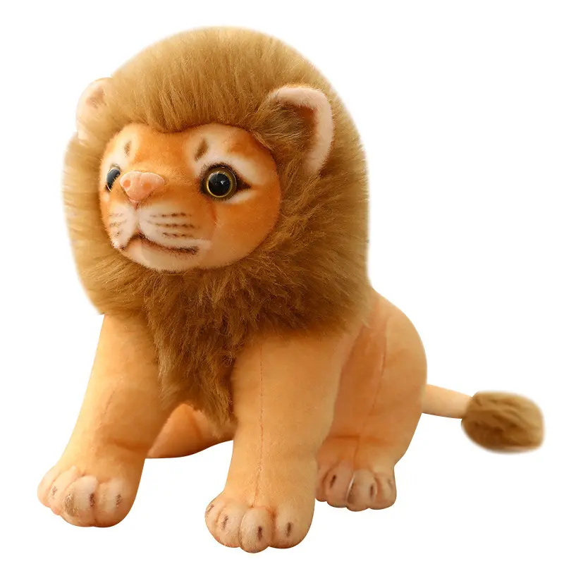 Doldurulmuş hayvan peluş oyuncak hayat gibi aslan bebek golden retriever aslan bebek yaratıcı gerçekçi yalan aslan peluş oyuncak