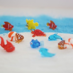 Figuras Miniatura de Animales Marinos Hechas a Mano en Vidrio, Decoración en Miniatura con Temática Marina, Paisajismo para Peceras, Set de Lindas Criaturas Marinas - Product Image 1
