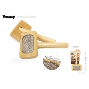 Peigne à poils pour animaux Yommy 12cm en bois pour chiens et chats - Product Image 1