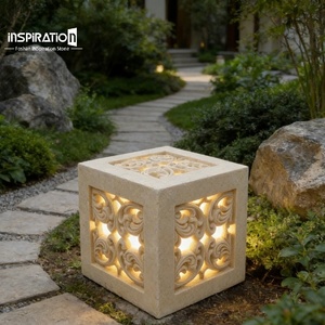 Lampe LED Abstraite Effet Pierre pour Jardin <span class=keywords><strong>de</strong></span> Cottage, Lanterne Lumineuse <span class=keywords><strong>de</strong></span> Style Ancien pour Aménagement Paysager, Ambiance Terrasse - Product Image 1