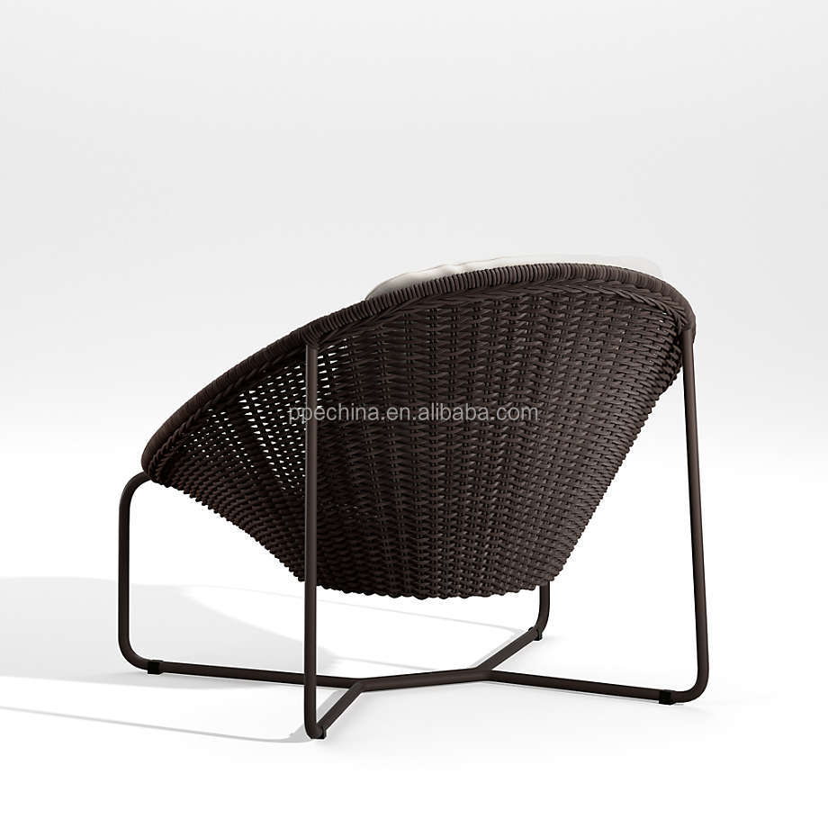 Luxury Unique design hotel patio handwoven leisure chair aluminum frame garden chair villa all-weather rope Chair