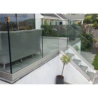 Rampe en aluminium en forme de U pour piscine, balustrade d'escalier, main courante, design extérieur de balcon, rampe en verre sans cadre