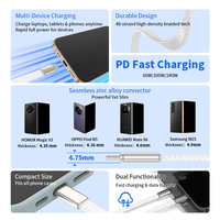 Kabel USB C ke USB C PD3.1Cable 240W 5A 480Mbps kabel tipe-c untuk Galaxy Z Fold7