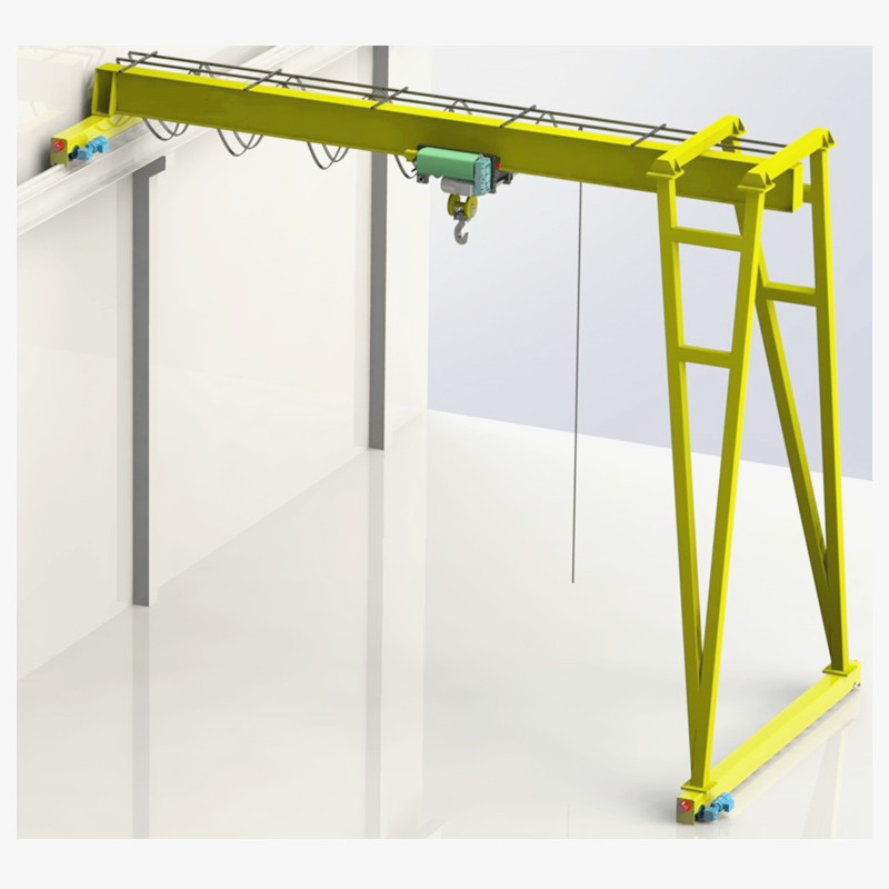 10 Ton Movable Semi Portal Gantry Crane Lifting Semi Travelling Single Girder Gantry Cranes with Electric Hoist Remote Control