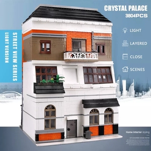 Mold King 16021 modello di puzzle crystal house brain toy bambini <span class=keywords><strong>Lepini</strong></span> city street view building block set di giocattoli per bambini - Product Image 4