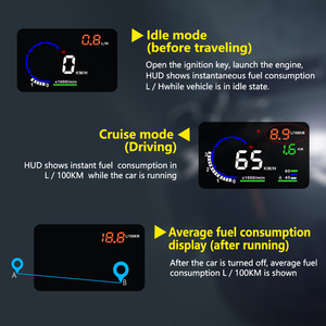 WiiYii A8 Tachimetro GPS Display Head-<span class=keywords><strong>up</strong></span> con Schermo LED da 5,5 Pollici Porta OBD2/USB Universale con Allarme di Velocità - Product Image 6