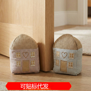 Fabric Cottage Design Doorstop <b>Light</b> Blue Pink House Decorative Beanbag Windproof Anti Collision Household Ornament - Product Image 5