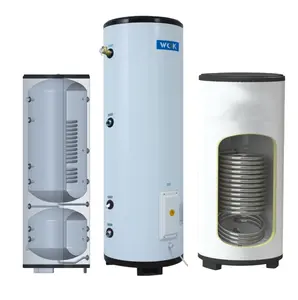 100L 200L 250L 300L 400L 500Lヒートポンプシステム用コイル熱交換器水バッファタンク付き家庭用温水タンク