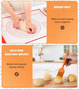 Sourdough Starter Proofing Basket Bread <b>Baking</b> Set Supplies with Bread Making Tools <b>Silicone</b> Bread Sling Set for Kitchen - Product Image 6