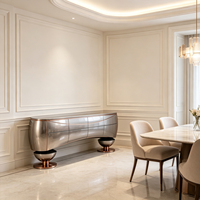 Table console de luxe moderne haut de gamme en bois massif avec structure en acier inoxydable, table d'appoint et de fin de rangement avec espace de rangement pour le mobilier de salon