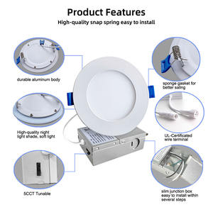 Fabrieksprijs 4 Inch Dimbaar <span class=keywords><strong>Led</strong></span> Inbouw Downlight Paneel 5 Cct Spot Verlichting Met Wafer Aanpassen Ontwerp Modern Nachtlampje - Product Image 5