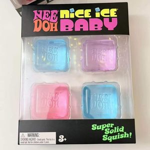 ของเล่นบีบลดความเครียด NeeDoh Nice Ice Baby Super Solid Squish รูปทรงลูกบาศก์ขนาดเล็ก สำหรับเด็กและผู้ใหญ่ ช่วยบรรเทาความวิตกกังวล - Product Image 2