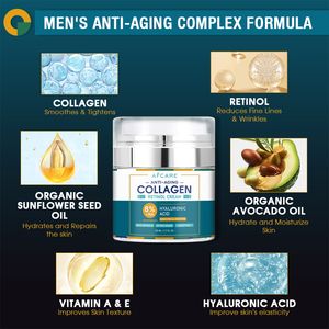 Crema Viso NFace con 8% di Acido Ialuronico per Collagene, Anti-Età, Lifting, Rassodante, Idratante per Collo e Décolleté, per Uomini, Tutti i Tipi di Pelle - Product Image 5