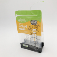 Sachet d'emballage alimentaire personnalisé à fond plat avec fermeture éclair, résistant à l'humidité, en plastique, pour café et snacks