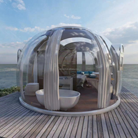 Dôme préfabriqué transparent de luxe en matériau PC moderne avec salle de bain et cuisine pour une utilisation en extérieur dans les hôtels