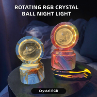 Support de lampe LED rotatif en plastique pour boule de cristal, rechargeable par USB, intensité réglable, veilleuse minimaliste pour chambre à coucher, changeant de couleur RGB