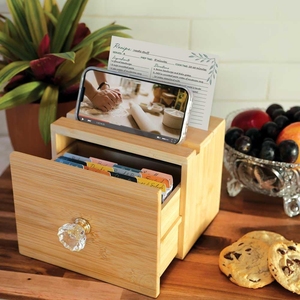 4x6 100% Bamboo Wooden <strong>Recipe</strong> <strong>Box</strong> with Cards and Dividers Drawer <strong>Recipe</strong> Boxes Bamboo Wooden <strong>Recipe</strong> <strong>Box</strong> - Product Image 2