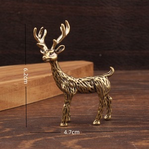 Figura de Ciervo Sika, Escultura de Animal en Latón, Decoración de Mesa para el Hogar, Adorno Navideño - Product Image 4