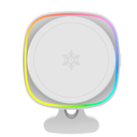 Chargeur de voiture sans fil magnétique 25W avec ventilateur de refroidissement semi-conducteur RGB et support de téléphone pour grille d'aération, idéal pour la navigation en conduite