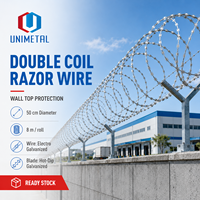 Rouleau de clôture en fil de fer robuste de qualité supérieure, diamètre 50 cm, avec revêtement en zinc galvanisé pour la protection