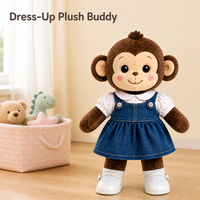 Peluche singe debout de 40 cm avec rembourrage en coton PP, tenue et chaussures personnalisables, jouet en peluche sur mesure OEM/ODM pour la vente en gros