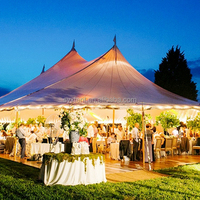 Tente de réception de luxe imperméable à structure en aluminium, grande tente de mariage transparente pour jardin