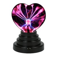 Lampe sphérique électrostatique USB en forme de cœur, boule de foudre, petite veilleuse LED avec batterie intégrée, design moderne