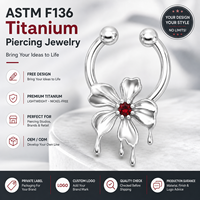 JiaXin Anneaux de nez articulés en titane ASTM F136 pour tragus, hélix, daith, septum, conch, rook et lèvres