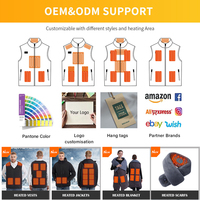 Gilet chauffant OEM pour homme, décontracté, automne, USB, thermique, coupe-vent, polyester/coton, extérieur, fermeture éclair, pour la chasse