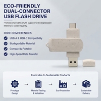 Clé USB 2.0 personnalisée avec logo, en plastique, capacité de stockage de 1 Go à 64 Go, écologique, pivotante, type C