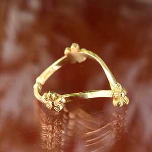 Nouvelle Arrivée Bague en Laiton Plaqué Or 18 carats pour Femme, Motif Floral Bohème Chevron, Bague Fine en Forme de V pour Vente en Gros/OEM/ODM - Product Image 2