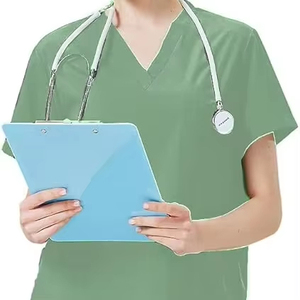 Uniforme Médico para Mujer con Cuello en V, Manga Corta, 2 Bolsillos, Suave, Elástico, Absorbente de Sudor y Humedad - Product Image 2