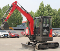 Mini-excavatrice facile à utiliser, mini-pelleuse de 3,5 tonnes, pelleuse de jardin, excavatrice avec divers outils auxiliaires