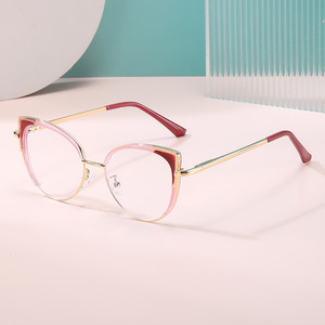 Nouvelles montures de lunettes anti-lumière bleue pour femmes, monture complète, couleur or, verres PC, design tendance HL 82168 - Product Image 4