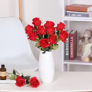 Simulação Flor Rosa Flor Artificial Para Dia dos Namorados Dia das Mães Casamento cor escura flores artificiais