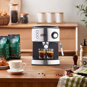 Machine à expresso Winning Star 15 bars semi-automatique en acier inoxydable avec réservoir d'eau de 1,8 L pour usage domestique - Product Image 4