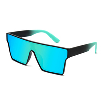 LMA New Color Fashion Brand Big Sports Square TR90 Eyewear Exclusive Gradient Blue Frame Polarisé Mirror Lens Lunettes de soleil unisexe
