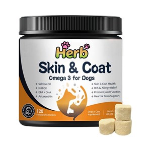 Suplementos Masticables de Aceite de Pescado Omega 3 6 9 de Marca Propia, Ricos en EPA y DHA, Vitaminas C y E, Alivio de Alergias, Salud para Perros y Gatos con Pérdida de Pelo - Product Image 1