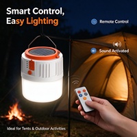 Lanterne solaire LED personnalisée pour le camping, avec télécommande, activée par le son, lampe de tente, lampe de marché nocturne en plein air
