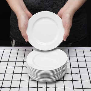 <span class=keywords><strong>Assiette</strong></span> Plate en céramique blanche de 7/8/9/10 pouces, vaisselle Plate en <span class=keywords><strong>porcelaine</strong></span>, ensembles d'assiettes à soupe, articles ménagers pour le Service de Restaurant 4 <span class=keywords><strong>ou</strong></span> 6 - Product Image 2